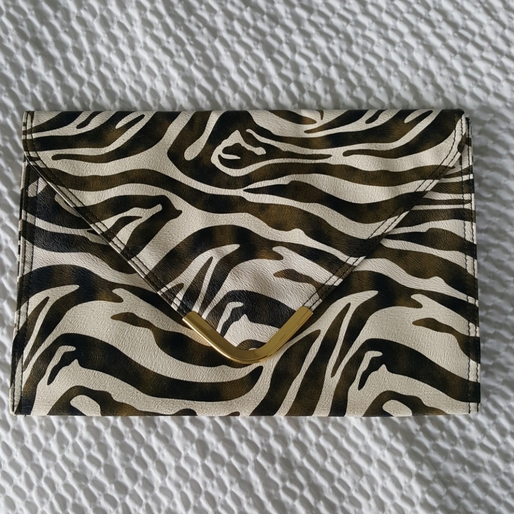 Zebra Print Clutch 12" W 8" H Envelope